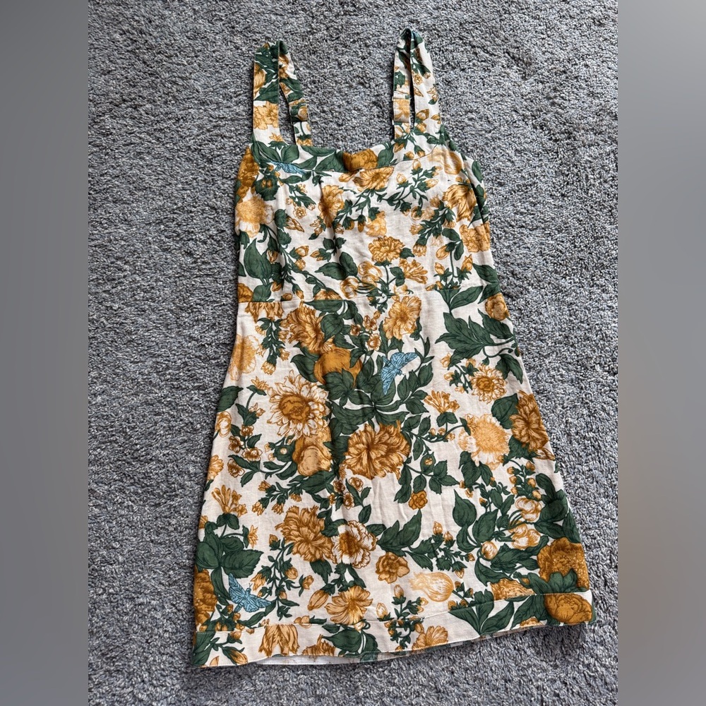 Abercrombie Sundress with Green & Mustard Print - Women's Dress